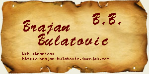 Brajan Bulatović vizit kartica